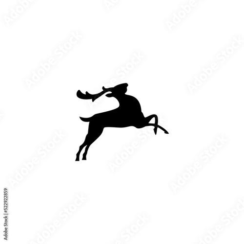 vector illustration of a deer for an icon or symbol. deer silhouette. deer logo
