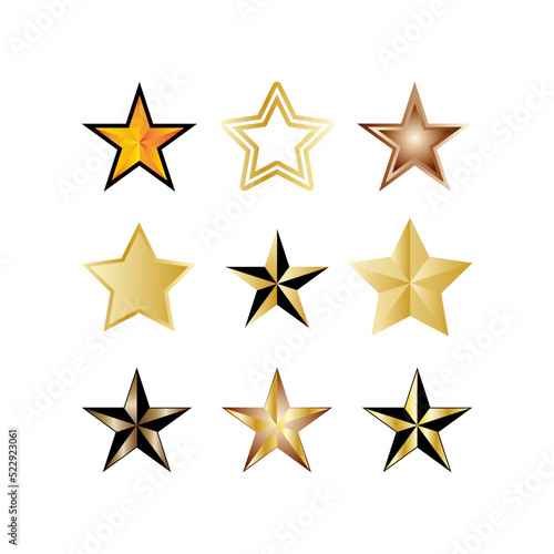 a set of star illustrations for icons, symbols or logos.