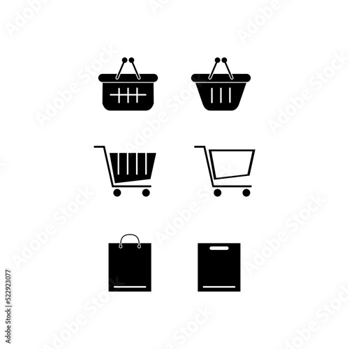 shopping tool vector illustration for icon or symbol. a set of shopping cart icons