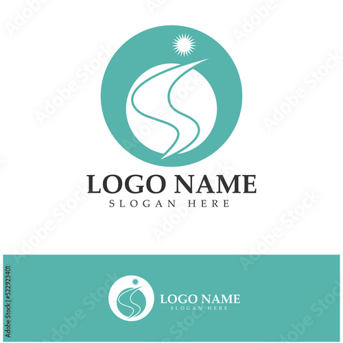 River Logo vector icon illustration design template