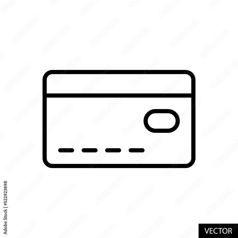 Credit card, Debit card, ATM card, Pay using card concept vector icon in line style design for website design, app, UI, isolated on white background. Editable stroke. Vector illustration. Credit card, Debit card, ATM card, Pay using card concept vector icon in line style design for website design, app, UI, isolated on white background. Editable stroke. Vector illustration.