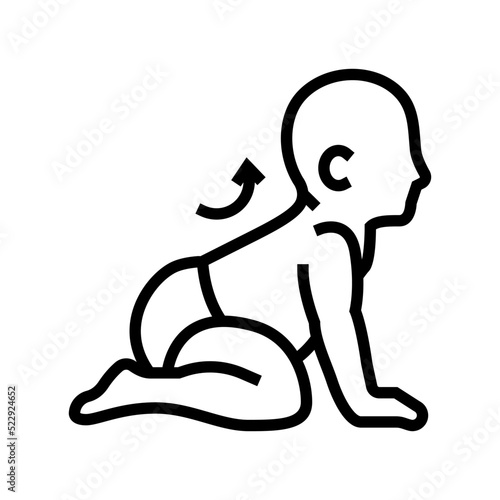 symmetrical tonic neck reflex line icon vector. symmetrical tonic neck reflex sign. isolated contour symbol black illustration