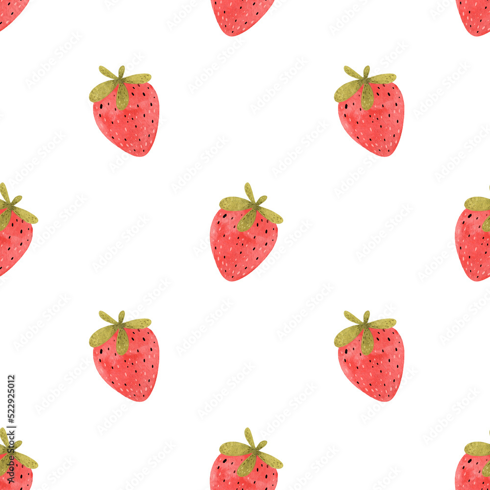 Fototapeta premium Strawberry seamless pattern.