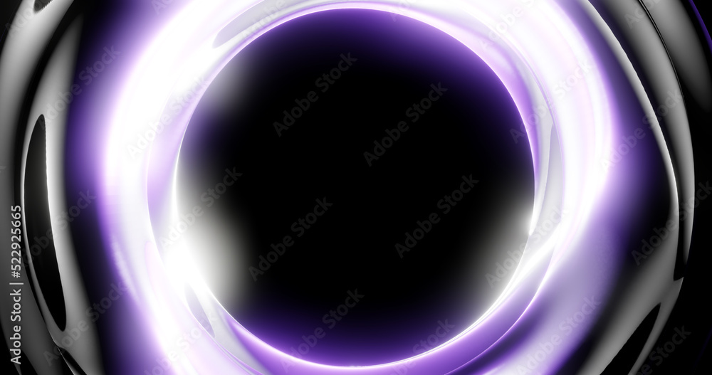 Render with floating circular tunnel with highlights Render with floating circular tunnel with highlights