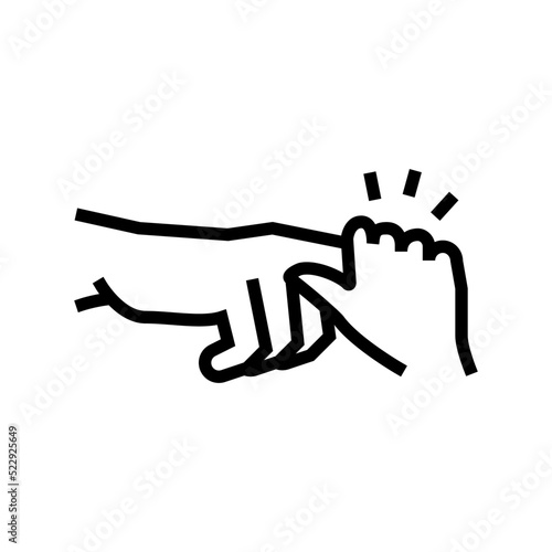 palmar grasp reflex line icon vector. palmar grasp reflex sign. isolated contour symbol black illustration