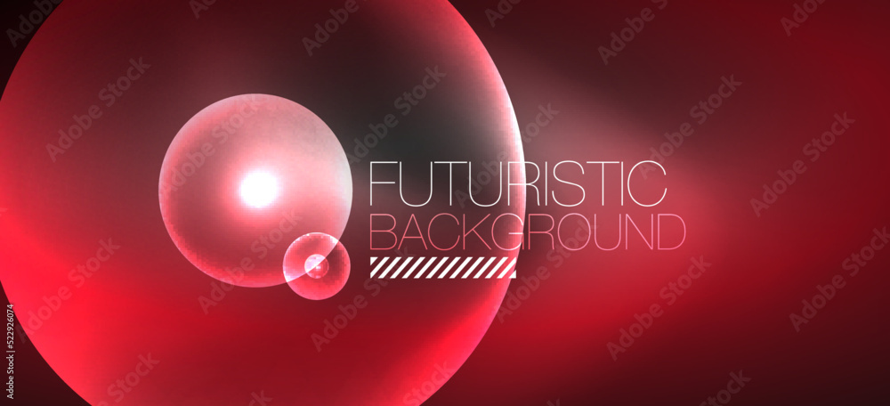 Shiny neon geometric abstract background. Glowing lights on round shapes, triangles and circles. Wallpaper for concept of AI technology, blockchain, communication, 5G, science, business Shiny neon geometric abstract background. Glowing lights on round shapes, triangles and circles. Wallpaper for concept of AI technology, blockchain, communication, 5G, science, business