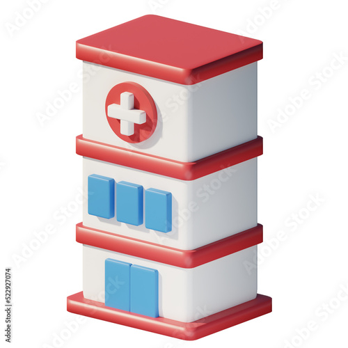 3d isometric health facility building illustration
