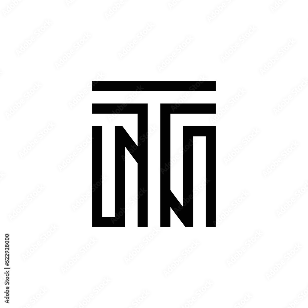 modern letter TN or NT monogram logo design