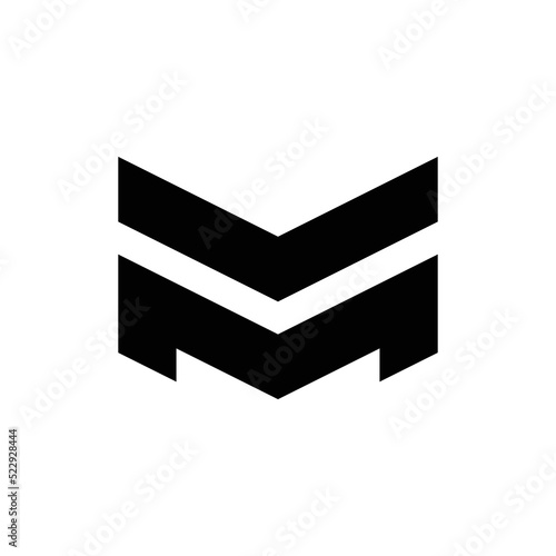 modern letter MV or VM monogram logo design