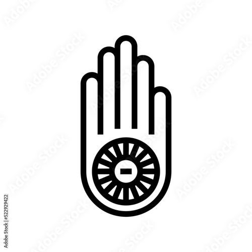 jainism religion line icon vector. jainism religion sign. isolated contour symbol black illustration