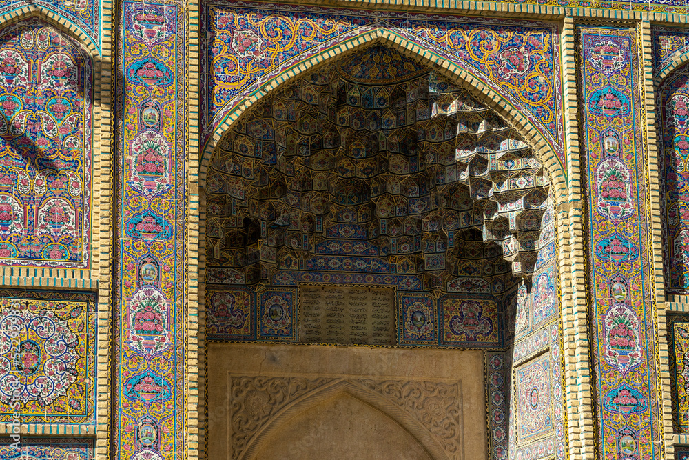 Beautiful mosque facade in Shiraz in Iran