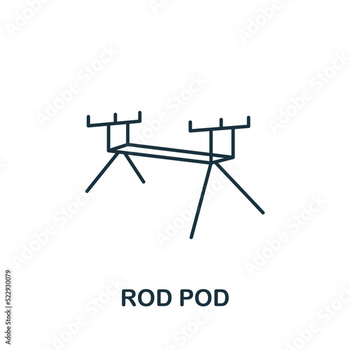 Rod Pod icon. Monochrome simple Fishing icon for templates, web design and infographics