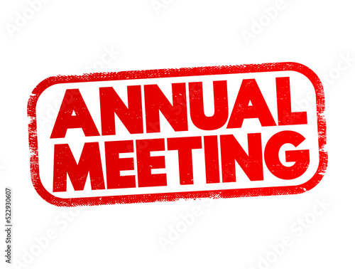 Annual Meeting text stamp, concept background