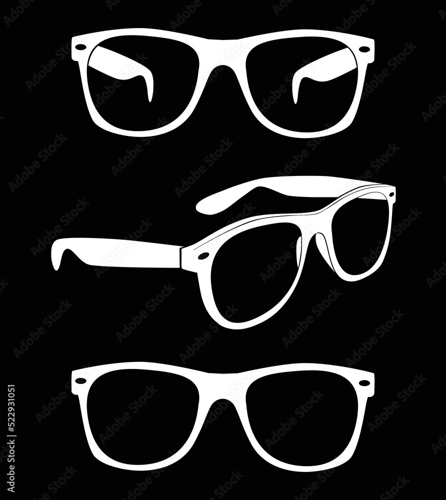 set of glasses vector Vector illustration Background
