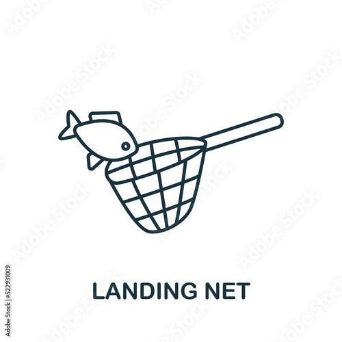 Landing Net icon. Monochrome simple Fishing icon for templates, web design and infographics