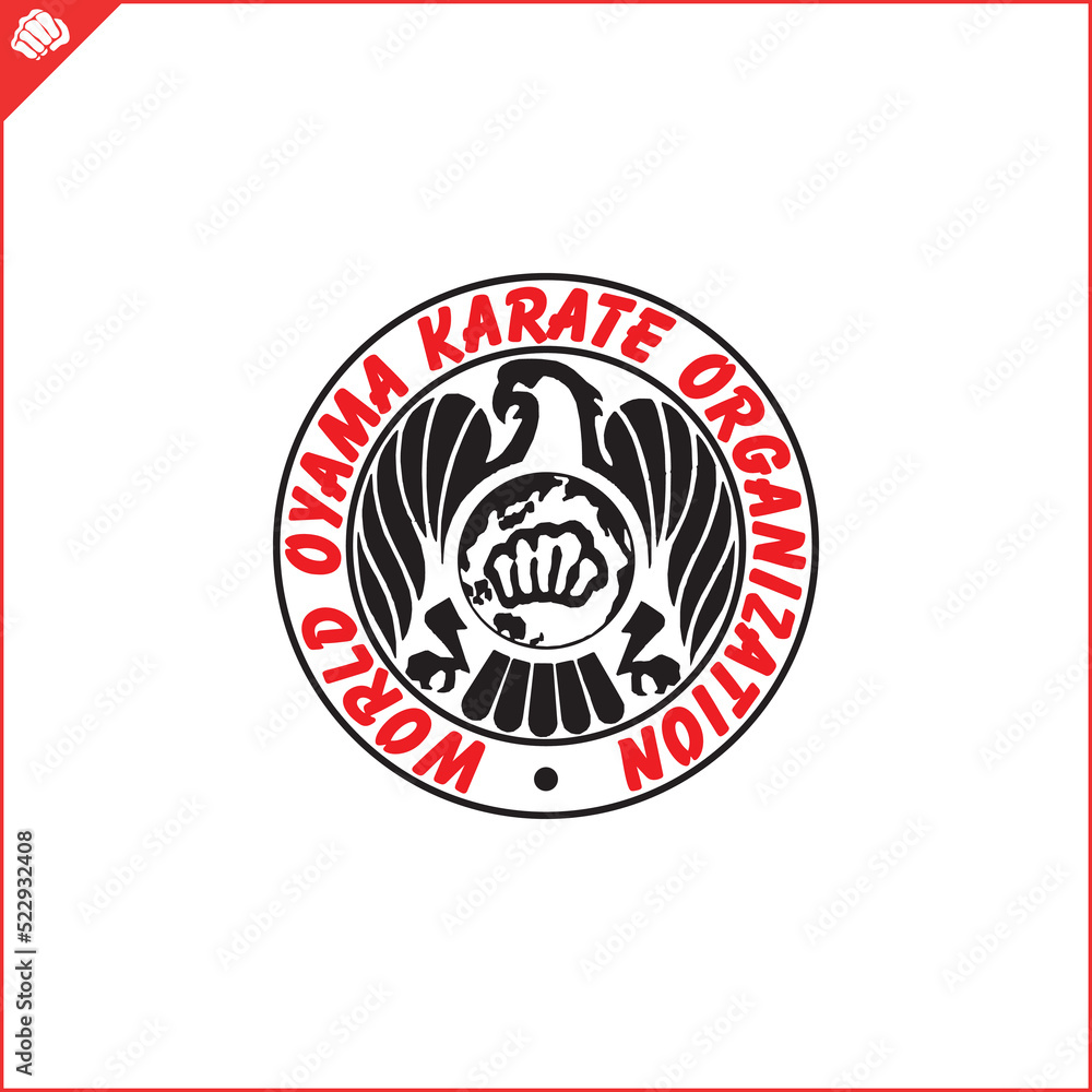 Emblem, symbol martial arts. WORLD OYAMA KARATE Emblem, symbol martial arts. WORLD OYAMA KARATE