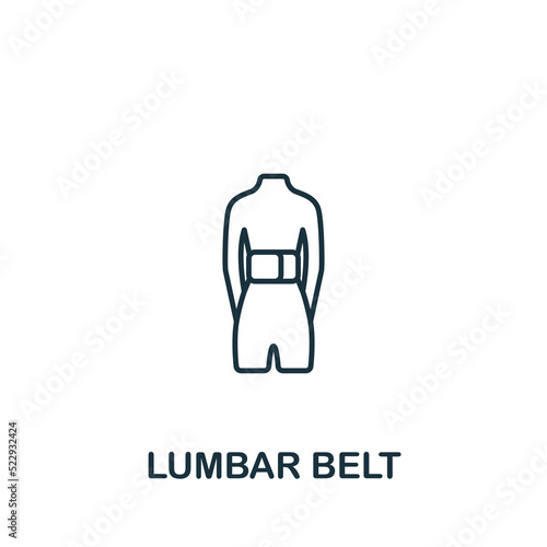Lumbar Belt icon. Monochrome simple Fitness icon for templates, web design and infographics