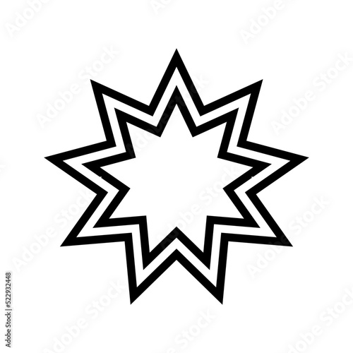bahai religion line icon vector. bahai religion sign. isolated contour symbol black illustration