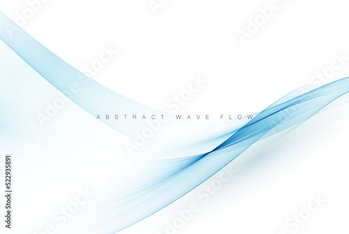 Abstract blue transparent flow lines.Vector blue wave background.
