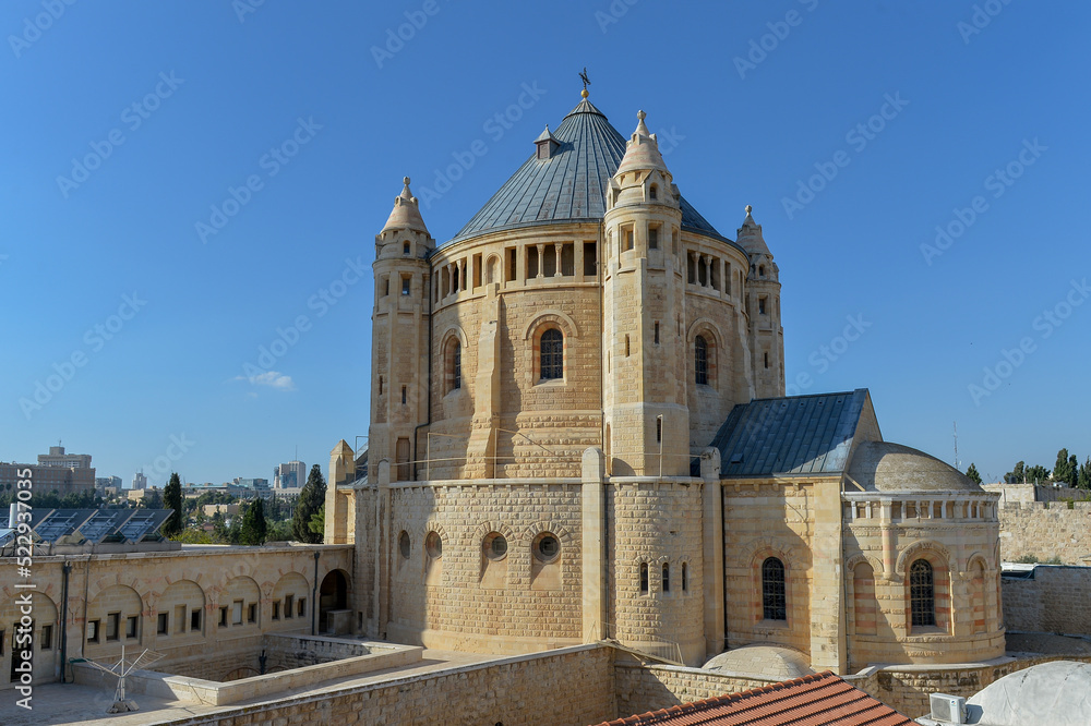 Dormition abbey - benedictine community on mount zion in jerusalem. israel
