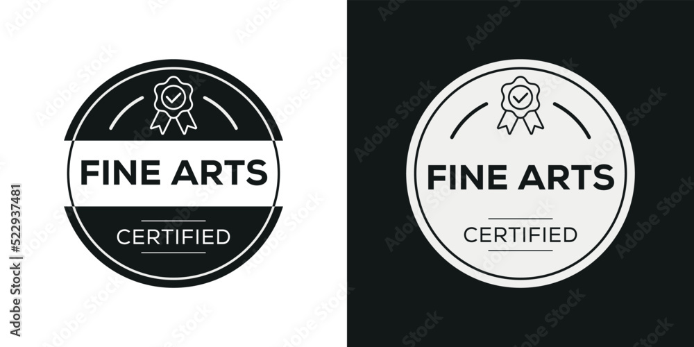 Creative (Fine arts) Certified badge, vector illustration.