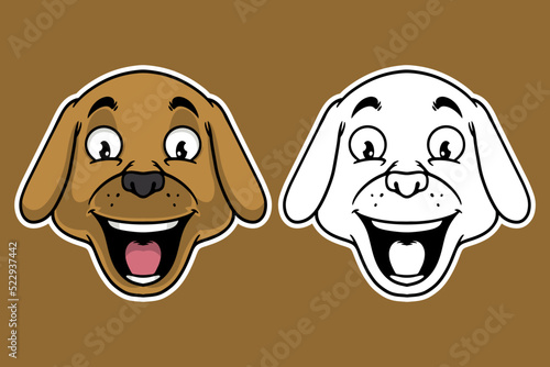 dog head mascot vector illu...