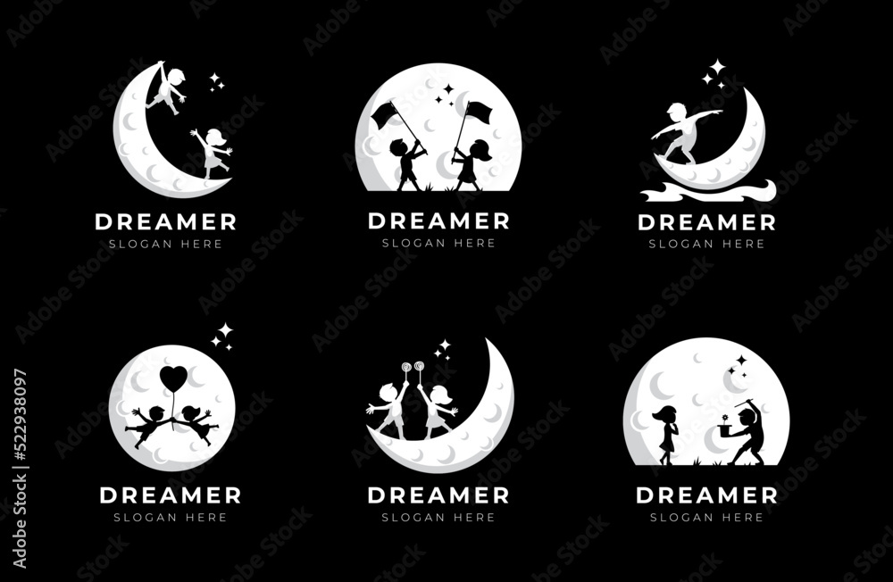 Child dream logo design illustration collection - Dream Logo - banner icon