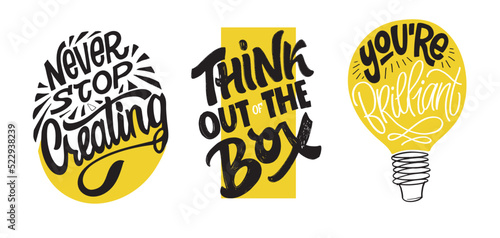 Cute hand drawn doodle lettering motivation phrase postcard. Lettering art banner, t-shirt design. 