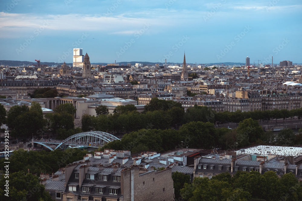 Paris from above in the evening Paris from above in the evening