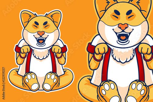 happy dog mascot vector ill...