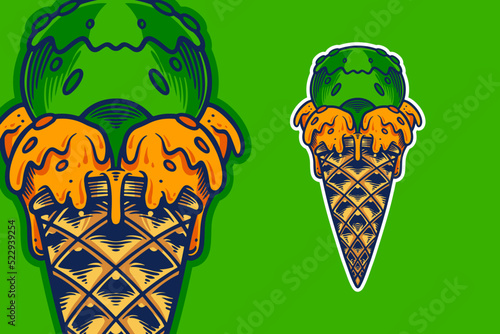 ice cream cone vector illus...