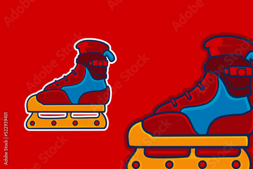 inline skate vector illustration cartoon style