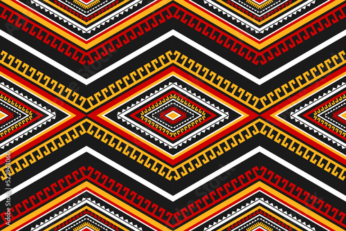 Geometric ethnic oriental seamless pattern traditional. Design for background, wallpaper, illustration, fabric, clothing, carpet, textile, batik, embroidery.