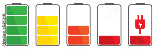 colorful battery charger sign icon vector