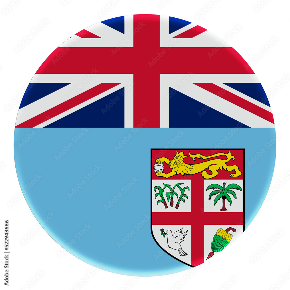 Obraz premium 3D Flag of Fiji on a avatar circle.