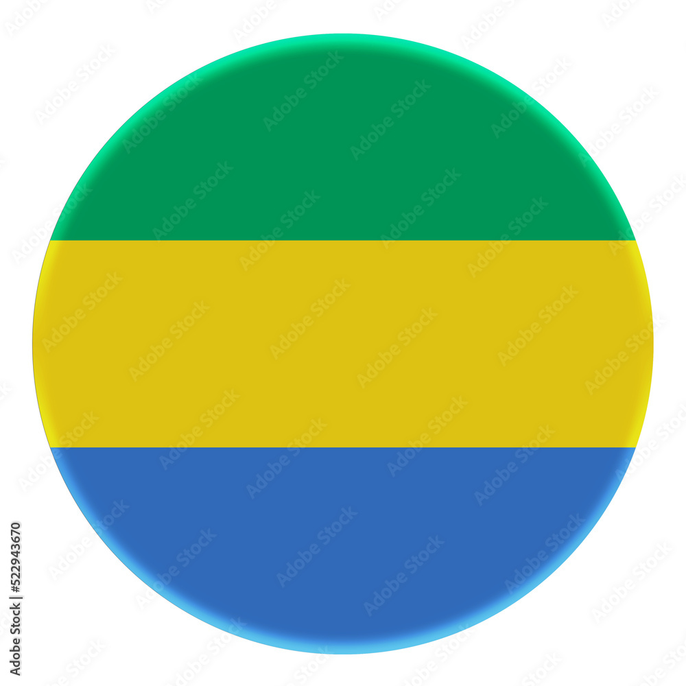 3D Flag of Gabon on a avatar circle.