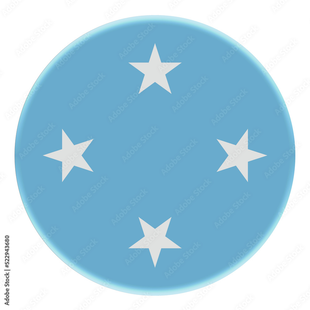 3D Flag of Federated States of Micronesia on a avatar circle. 3D Flag of Federated States of Micronesia on a avatar circle.