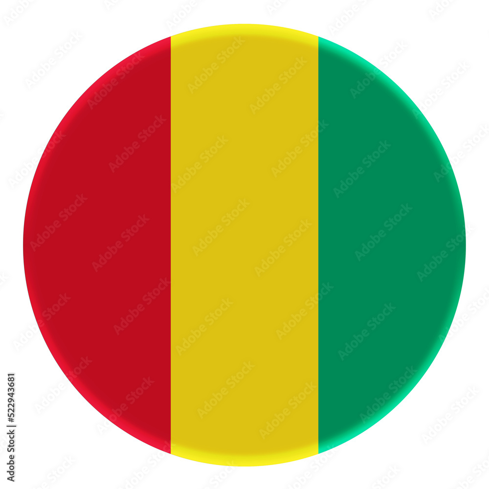 3D Flag of Guinea on a avatar circle.