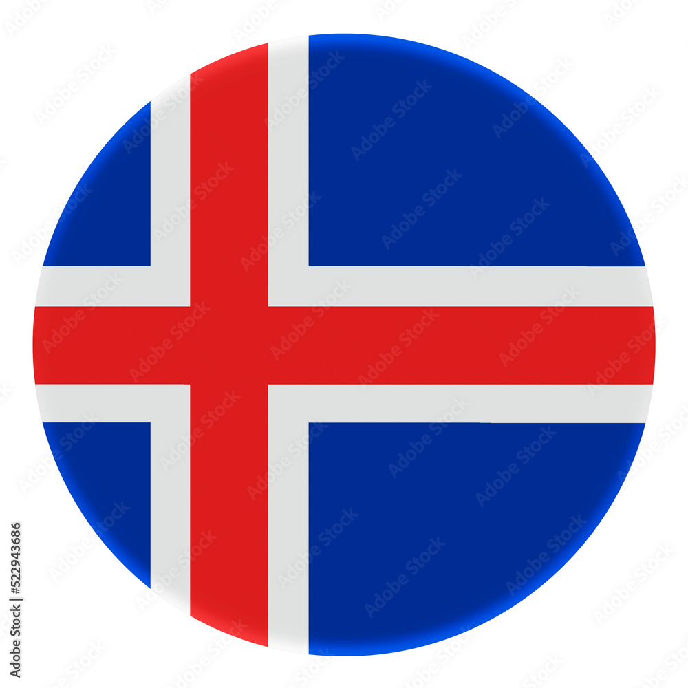 3D Flag of Iceland on avatar circle. 3D Flag of Iceland on avatar circle.