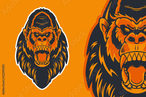 gorilla head mascot vector ...