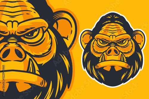 gorilla head mascot vector ...