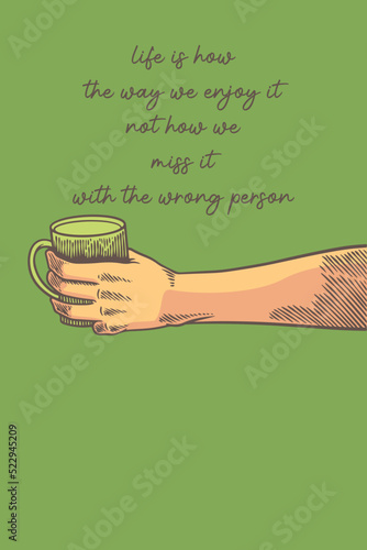 hand holding cup motivation...