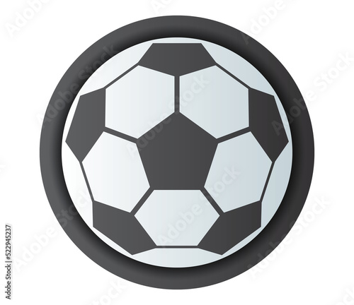 soccer ball icon symbol. Back to school object set in paper art item.