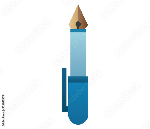 pen icon symbol. Back to school object set in paper art item.