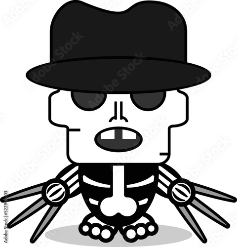 cute freddy krueger bone mascot character cartoon vector illustration with nail