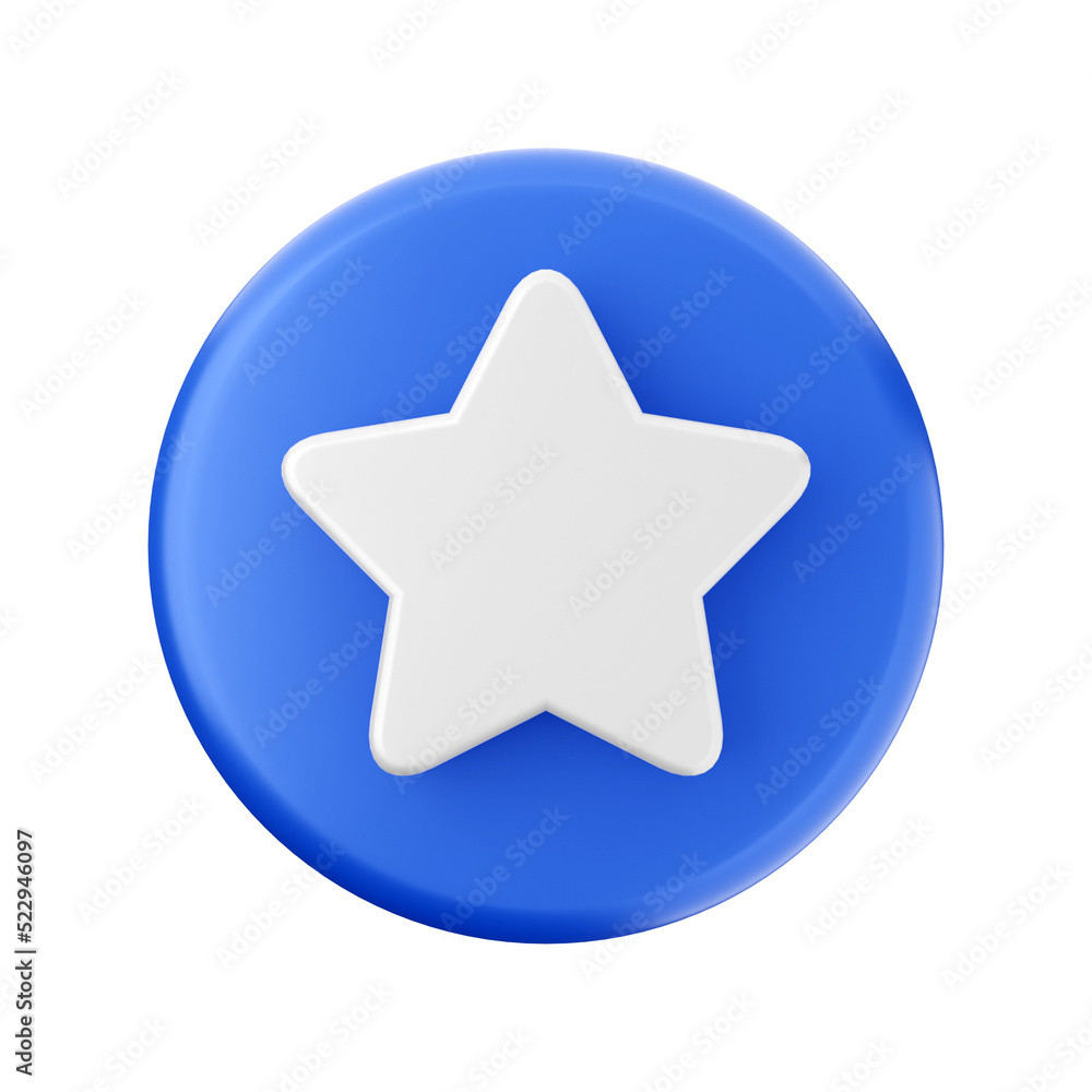 blue star button 3d icon illustration blue star button 3d icon illustration