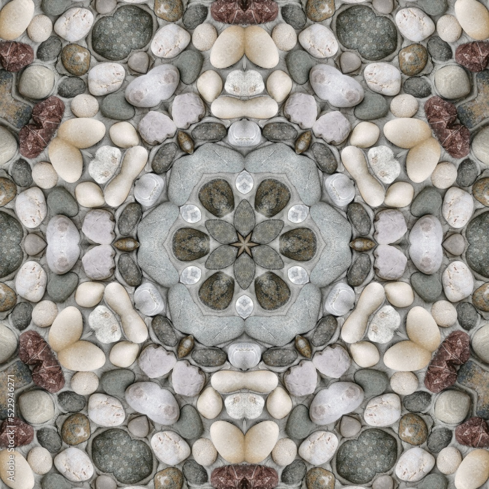 floral fantasy pebble hexagonal kaleidoscopic patterns in grey floral fantasy pebble hexagonal kaleidoscopic patterns in grey