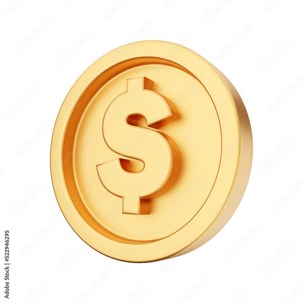 dollar coin 3d icon illustration dollar coin 3d icon illustration