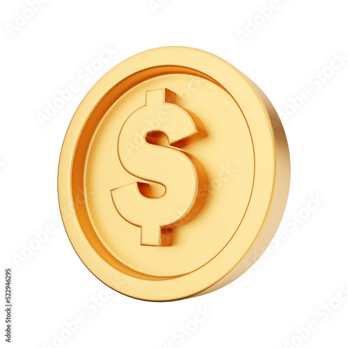 dollar coin 3d icon illustration