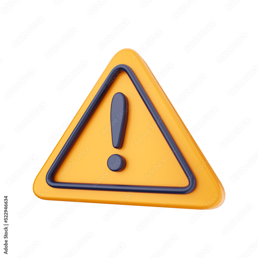 exclamation danger sign 3d icon illustration exclamation danger sign 3d icon illustration